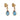 A pair of modern, 9ct yellow gold, blue topaz set drop earrings