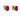 A pair of modern, 18ct yellow gold, ruby set stud earrings