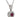 A modern, 18ct white gold, ruby & diamond set cluster pendant & chain.