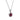 A modern, 18ct white gold, ruby & diamond set, oval cluster pendant & chain