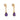 A pair of modern, 9ct yellow gold, amethyst set drop earrings