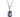 A modern, silver, amethyst set pendant & chain
