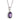 A modern, silver, amethyst set pendant & chain