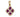 A modern, 9ct yellow gold, ruby & diamond set pendant