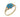 A modern, 9ct yellow gold, turquoise set cluster ring