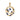 A modern, 9ct yellow gold, sapphire set circular pendant