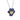 A modern, silver & purple enamel, white sapphire set, pansy style pendant & chain