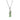 A modern, silver & green enamel seahorse pendant & chain