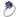 A modern, 18ct white gold, amethyst & diamond set five stone ring