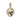 A modern, 9ct yellow gold, sapphire set pendant