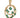 A modern, 9ct yellow gold, emerald set pendant.