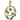 A modern, 9ct yellow gold, emerald set pendant.