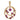 A modern, 9ct yellow gold, ruby set pendant