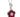 A modern, 18ct white gold, ruby & diamond set cluster pendant & chain.