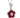 A modern, 18ct white gold, ruby & diamond set cluster pendant & chain.