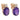 A pair of modern, 9ct yellow gold, amethyst & diamond set stud earrings