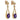 A pair of modern, 9ct yellow gold, amethyst set drop earrings