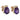 A pair of modern, 9ct yellow gold, amethyst set stud earrings.