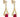 A pair of modern, 9ct yellow gold, ruby set drop earrings.