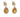 A pair of modern, 9ct yellow gold, citrine set drop earrings with a cord border