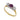 A modern, 18ct yellow & white gold, ruby & diamond set three stone ring