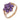 A modern, 9ct yellow gold, amethyst set floral style ring