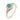 A modern, 9ct yellow gold, emerald & diamond set cluster ring