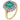 An 18ct yellow gold, emerald & diamond set cluster ring.