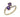 Pictured is a modern, 9ct yellow gold, amethyst & diamond set crossover ring