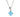 A modern, silver, blue topaz set pendant & chain
