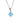 A modern, silver, blue topaz set pendant & chain