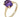 A modern, 9ct yellow gold, amethyst set, single stone ring.