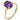 A modern, 9ct yellow gold, amethyst set, single stone ring.