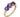 A modern, 9ct yellow gold, amethyst set three stone ring