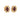 A pair of modern, 9ct yellow gold, garnet set stud earrings