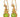 A pair of modern, 9ct yellow gold, peridot set drop earrings.
