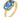 A modern, 18ct yellow gold, blue topaz & diamond set seven stone ring.