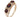 A modern, 9ct yellow gold, garnet &amp; pearl set seven stone ring.