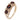 A modern, 9ct yellow gold, garnet &amp; pearl set seven stone ring.