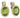 A pair of modern, 9ct yellow gold, peridot set stud earrings.