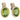 A pair of modern, 9ct yellow gold, peridot set stud earrings.