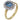 A modern, 18ct yellow &amp; white gold, aquamarine &amp; diamond set cluster ring.