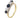 A modern, 18ct yellow gold, sapphire & diamond set, five stone half hoop ring.