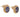 A pair of modern, 9ct yellow gold, sapphire set stud earrings with a cord border.