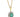 A modern, 9ct yellow gold, emerald & diamond set cluster pendant & chain.
