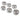 Six early 20th century, silver, barrel shaped napkin rings