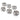 Six early 20th century, silver, barrel shaped napkin rings