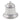 An Edwardian, silver, bell shaped inkwell with a clear glass liner.