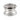 An early 20th century, silver, castellated tower style inkwell with a clear glass liner
