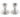 A pair of modern, silver candlesticks.